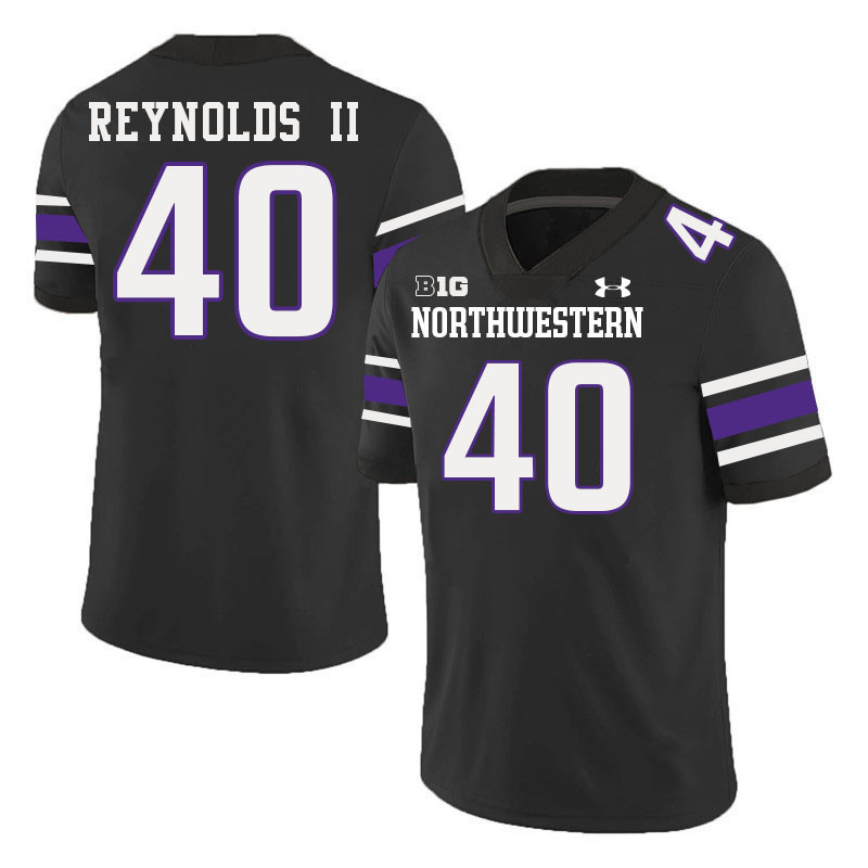 Northwestern Wildcats #40 Jason Reynolds II College Football Jerseys Stitched-Black